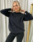 Diamante Stripe Knitted Jumper