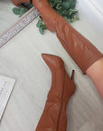 Faux Leather Knee Length Boots