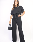 Casual Belted Wide Leg Jumpsuit - Toi ‘n’ Moi Ltd