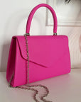 Faux Leather Envelope Bag with Chain Strap
