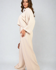 Oversized Long Sleeve Crop Top and Wide Leg Trouser Co-ord Set