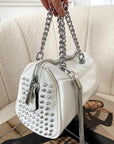 Studded with Chain Detail Handbag