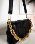 Padded Shoulder Bag with Chain Detail