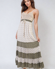 Tiered Crochet Strappy Maxi Dress