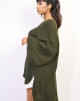 Oversized Long Back Knitted Mini Dress