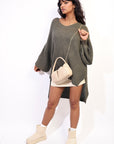Oversized Long Back Knitted Mini Dress