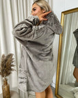 Oversized Fluffy Winter Blanket Hoodie