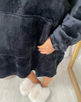Oversized Fluffy Winter Blanket Hoodie