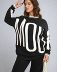 Amour Graphic Long Sleeve Knitted Jumper - Toi ‘n’ Moi Ltd