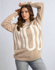 Amour Graphic Long Sleeve Knitted Jumper - Toi ‘n’ Moi Ltd
