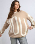 Amour Graphic Long Sleeve Knitted Jumper - Toi ‘n’ Moi Ltd