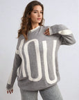 Amour Graphic Long Sleeve Knitted Jumper - Toi ‘n’ Moi Ltd
