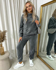 Velvet Long Sleeve Loose Top and Jogger Loungewear Co-ord Set