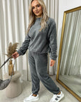 Velvet Long Sleeve Loose Top and Jogger Loungewear Co-ord Set