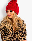 Faux Fur Lined Pom Pom Hat