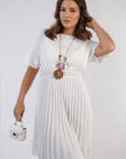 Short Sleeve Pleated Midi Dress - Toi ‘n’ Moi Ltd