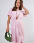 Short Sleeve Pleated Midi Dress - Toi ‘n’ Moi Ltd