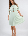 Short Sleeve Pleated Midi Dress - Toi ‘n’ Moi Ltd