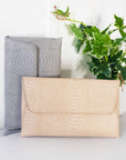 Faux Leather Envelope Clutch Bag