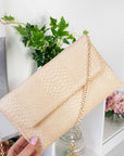 Faux Leather Envelope Clutch Bag