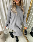 Oversized Rhinestone Detail Long Sleeve Top and Leggings Co-ord Set