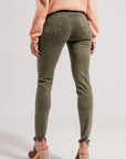 Jean skinny déchiré vert