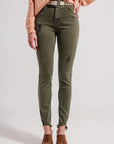 Jean skinny déchiré vert