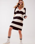 Stripe Jumper Dress in Black