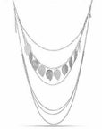 Aquarius Women Silver Leaves Pendant Necklace Jewellery Multi Layer Long Chain - Toi ‘n’ Moi Ltd