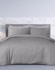 SATEEN STRIPE GREY DUVET SET SB - Toi ‘n’ Moi Ltd