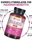 Folic Acid+ 400 mcg - Vegan Tablets with Vitamin B12 & Iodine - Toi ‘n’ Moi Ltd