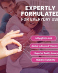 Folic Acid+ 400 mcg - Vegan Tablets with Vitamin B12 & Iodine - Toi ‘n’ Moi Ltd