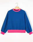 Blue Colorblock Bubble Sleeve Sweatshirt - Toi ‘n’ Moi Ltd