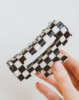 Black Checkered Print Hollow Out Hair Clip - Toi ‘n’ Moi Ltd