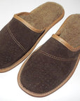 Mens 100% Suede Leather Warmed Slippers Handmade Size:6.5,7.5,8 - Toi ‘n’ Moi Ltd