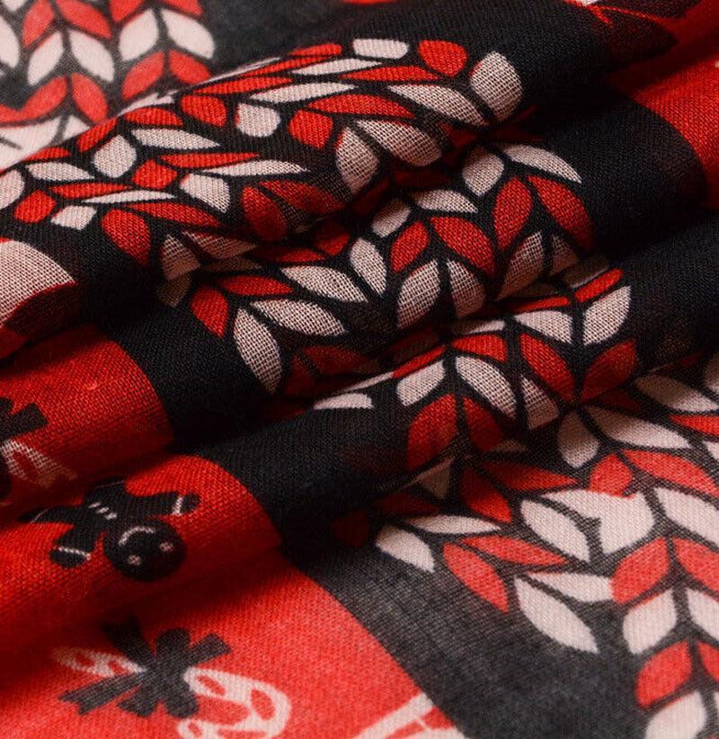 Womens Ladies Christmas Festive Scarf Santa Claus Snowman Print Winter Gifts UK - Toi ‘n’ Moi Ltd