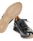 Paul Parkman Men's Black Polished Leather Sneakers (ID