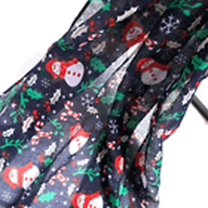 Womens Ladies Christmas Festive Scarf Santa Claus Snowman Print Winter Gifts UK - Toi ‘n’ Moi Ltd