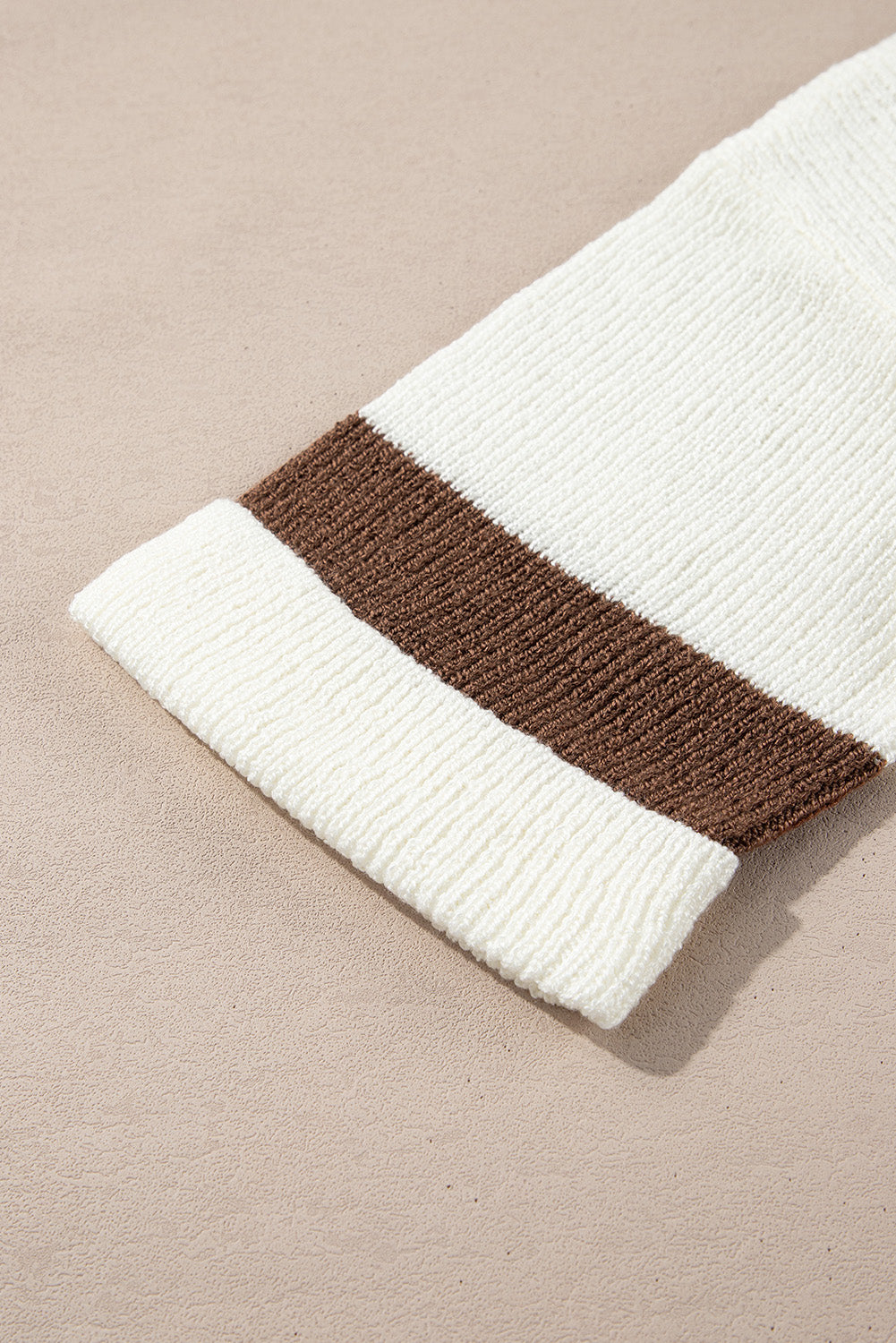 Brown Stripe Cropped Drop Sleeve Sweater - Toi ‘n’ Moi Ltd
