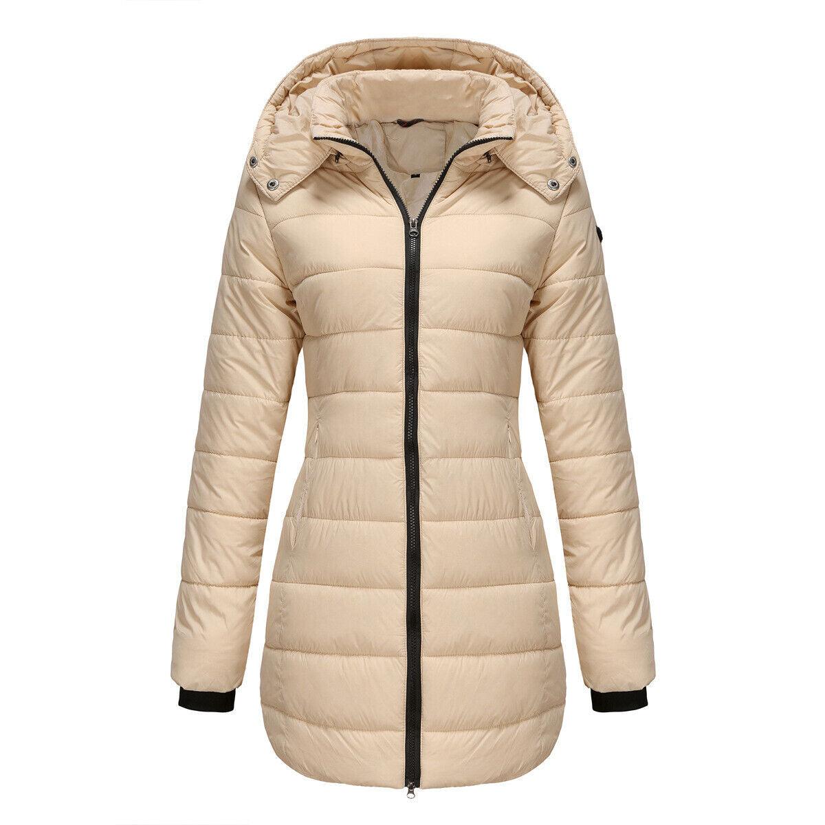 Women Winter Long Parka Quilted Coat Hooded Ladies Warm Padded Puffer Jacket - Toi ‘n’ Moi Ltd