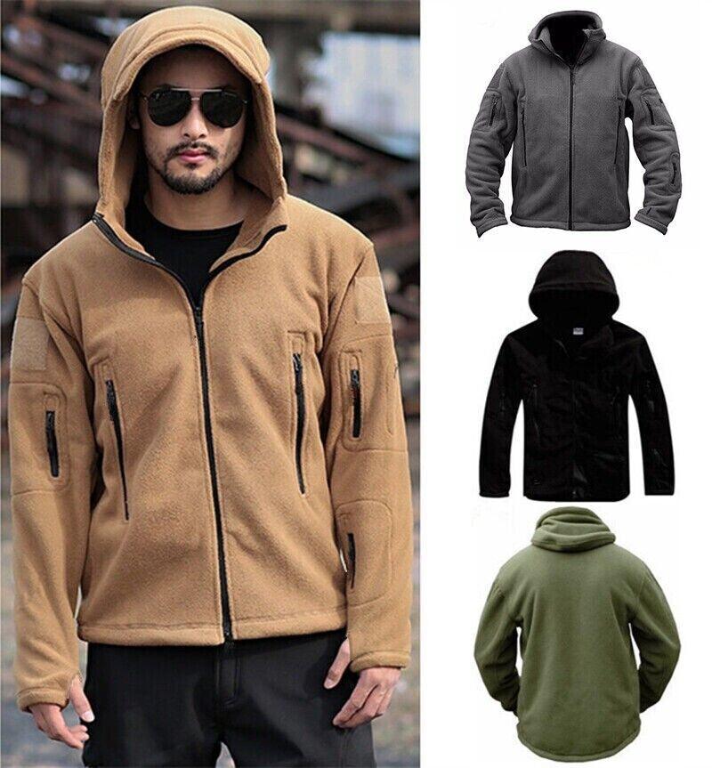 Men Casual Coat Tactical Recon Fleece Jacket Full Zip Army Hoodie Combat Hoody - Toi ‘n’ Moi Ltd