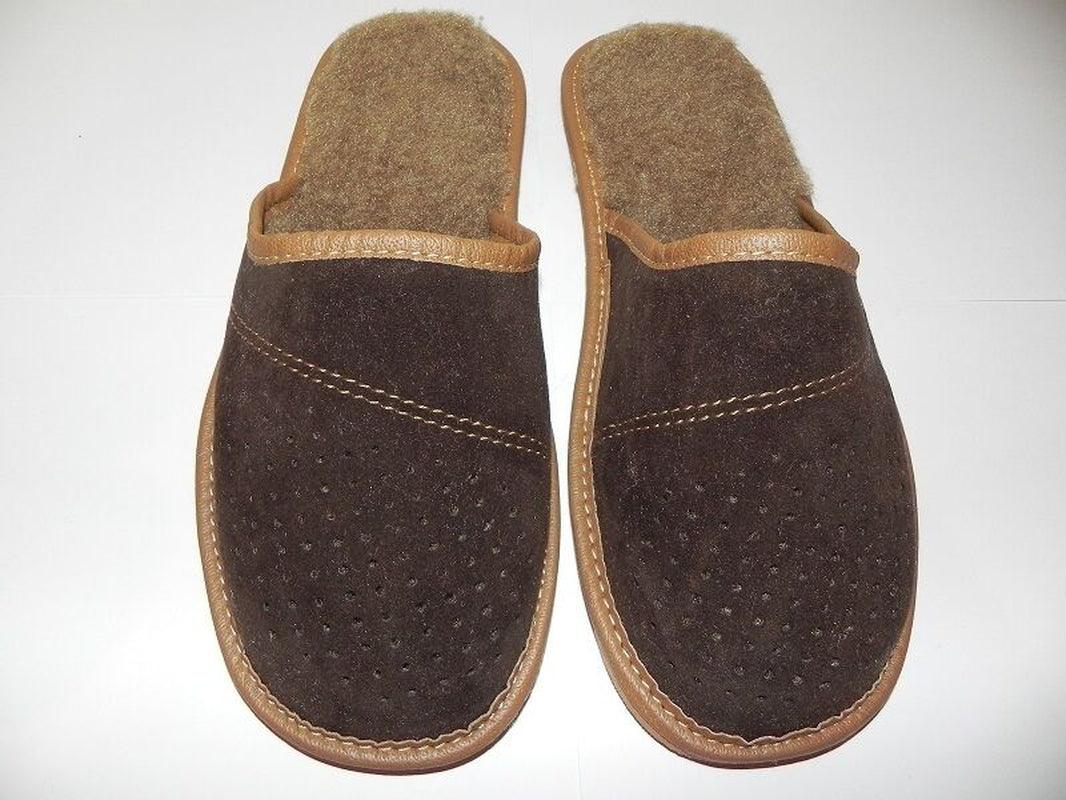 Mens 100% Suede Leather Warmed Slippers Handmade Size:6.5,7.5,8 - Toi ‘n’ Moi Ltd
