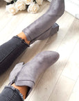 Buckle Faux Suede Ankle Boots - Toi ‘n’ Moi Ltd