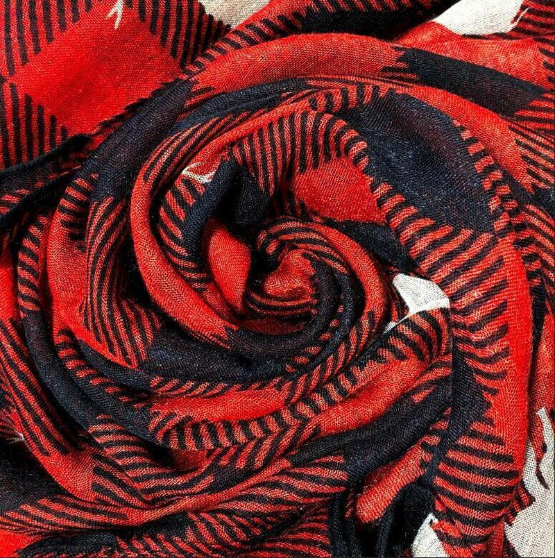 Womens Ladies Christmas Festive Scarf Santa Claus Snowman Print Winter Gifts UK - Toi ‘n’ Moi Ltd