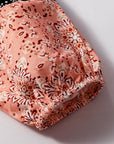 Beige Floral Patchwork Textured Knit Drawstring V Neck Blouse - Toi ‘n’ Moi Ltd
