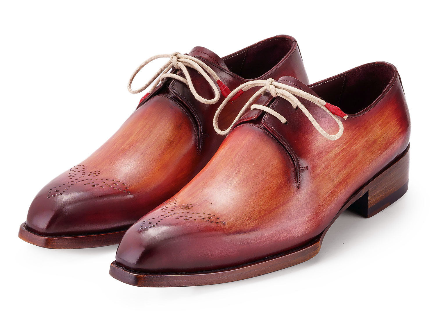 Paul Parkman Goodyear Welted Derby Shoes Reddish Brown (ID