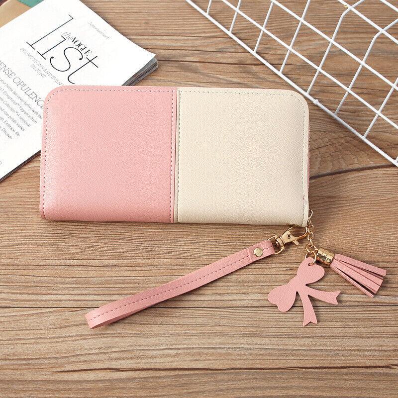 Women Zipper Leather Long Wallet Large Capacity Card Holder Tassel Clutch Purse - Toi ‘n’ Moi Ltd