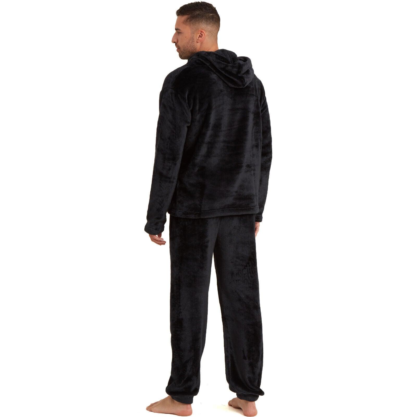 Snuggaroo Mens Soft Fleece Hooded Pjs Pyjama Bottoms Top Loungewear Set - Toi ‘n’ Moi Ltd