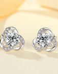 Womens Girls 925 Sterling Silver Crystal Swirl Stud Earrings Jewellery Gift UK - Toi ‘n’ Moi Ltd
