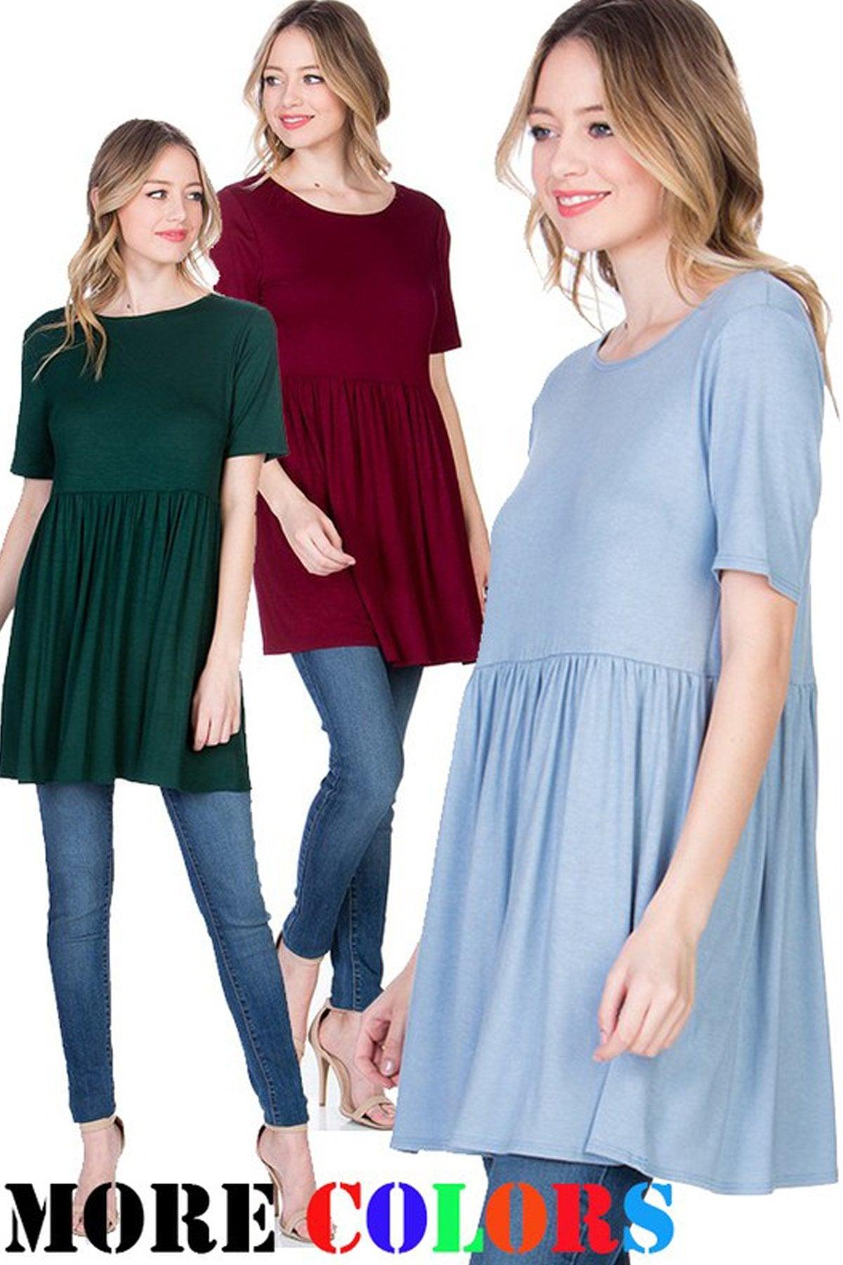 Short Sleeve Empire Waist Tunic